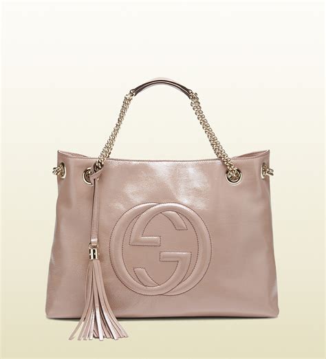 Soho patent leather tote Gucci Pink in Patent leather 